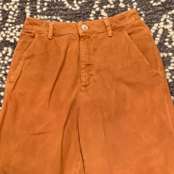 Free People On My Mind Cropped Cuff Wide Leg High Rise Pant, Size 26 - Picture 4 of 7